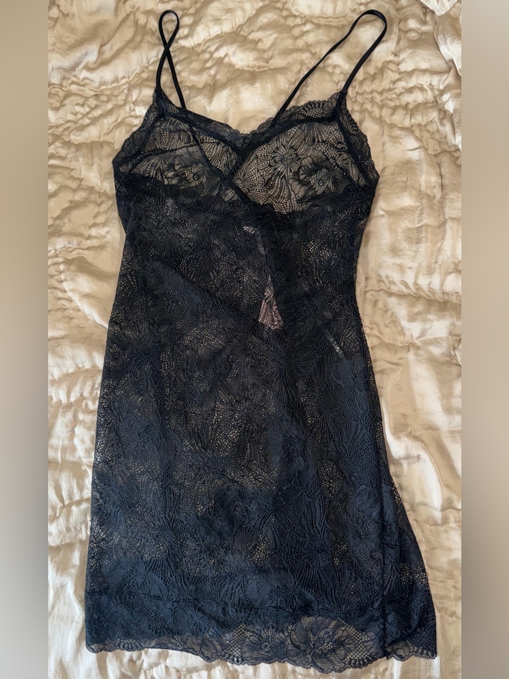 Victoria's Secret Black Lace Slip Dress